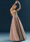 Peach Crepe Bridal Gown With Heavy Embroidery