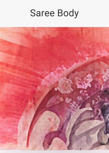 Peach Printed Saree with Blouse Fabric