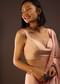 Peach Blush Sleeveless Blouse In A Sweetheart Neckline Back Hook Closure With A Straight Hemline