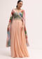 Peach Embroidered Chinon Jumpsuit