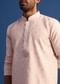 Peach Foil Printed Kurta Set
