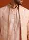 Peach Kurta And Jacket Set With Mirror Work