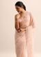 Peach Organza Saree With Cutdana And Sequins On Border And Unstitched Blouse