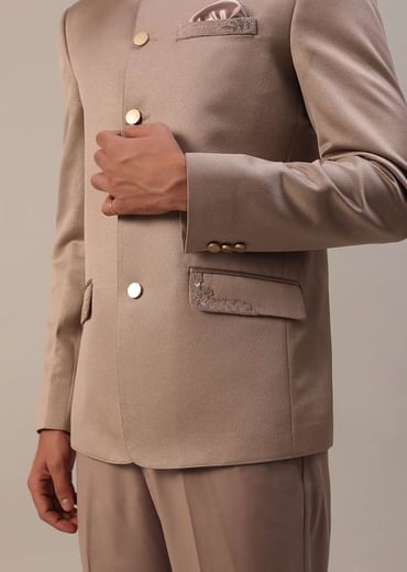 Peach Pink Embroidered Jodhpuri