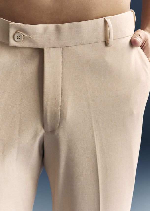 Peach Viscose Jodhpuri Suit For Men With Hand Embroidery