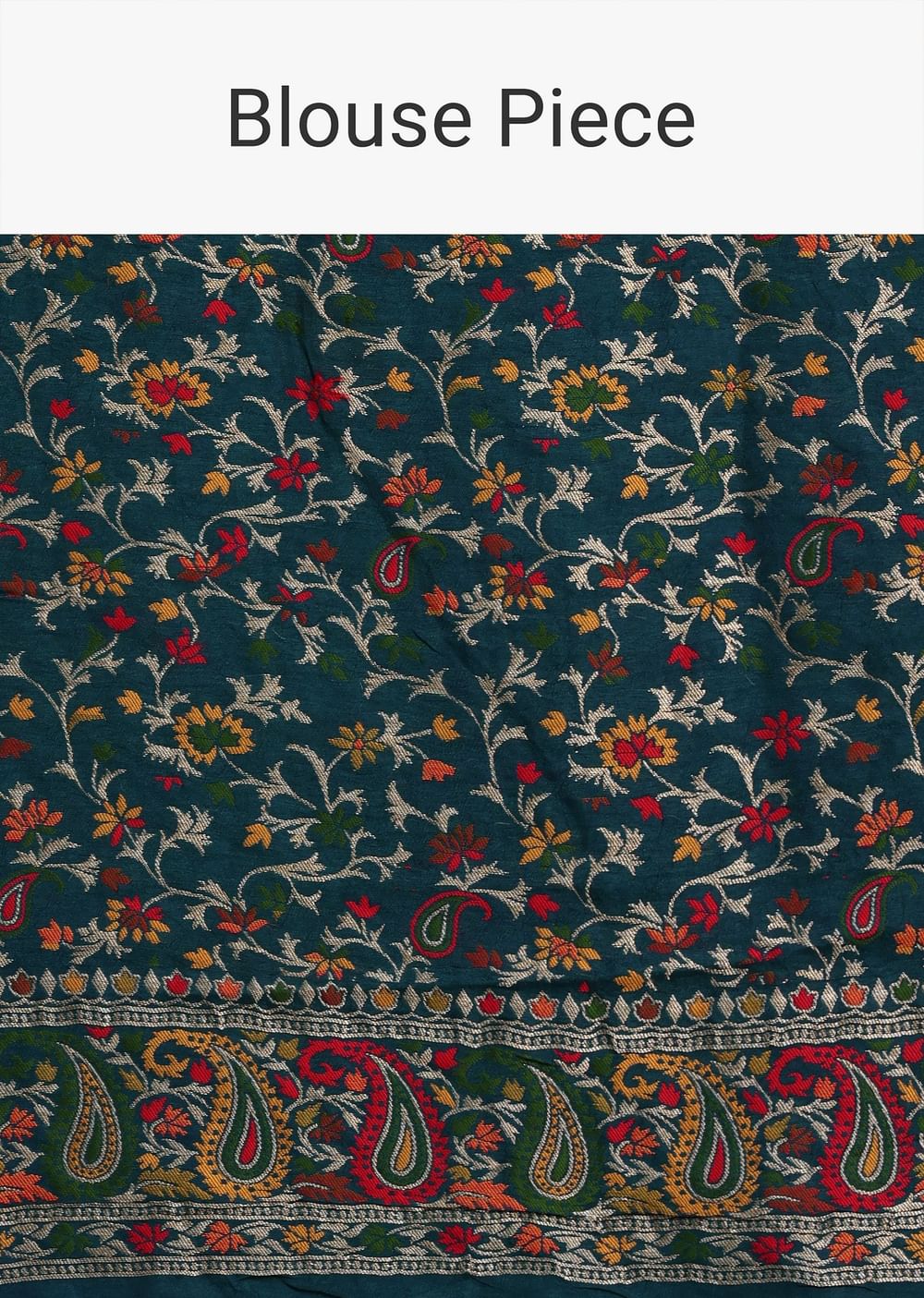 Peacock Blue Dola Silk Bandhani Saree With Meenakari Border Pallu And Unstitched Blouse
