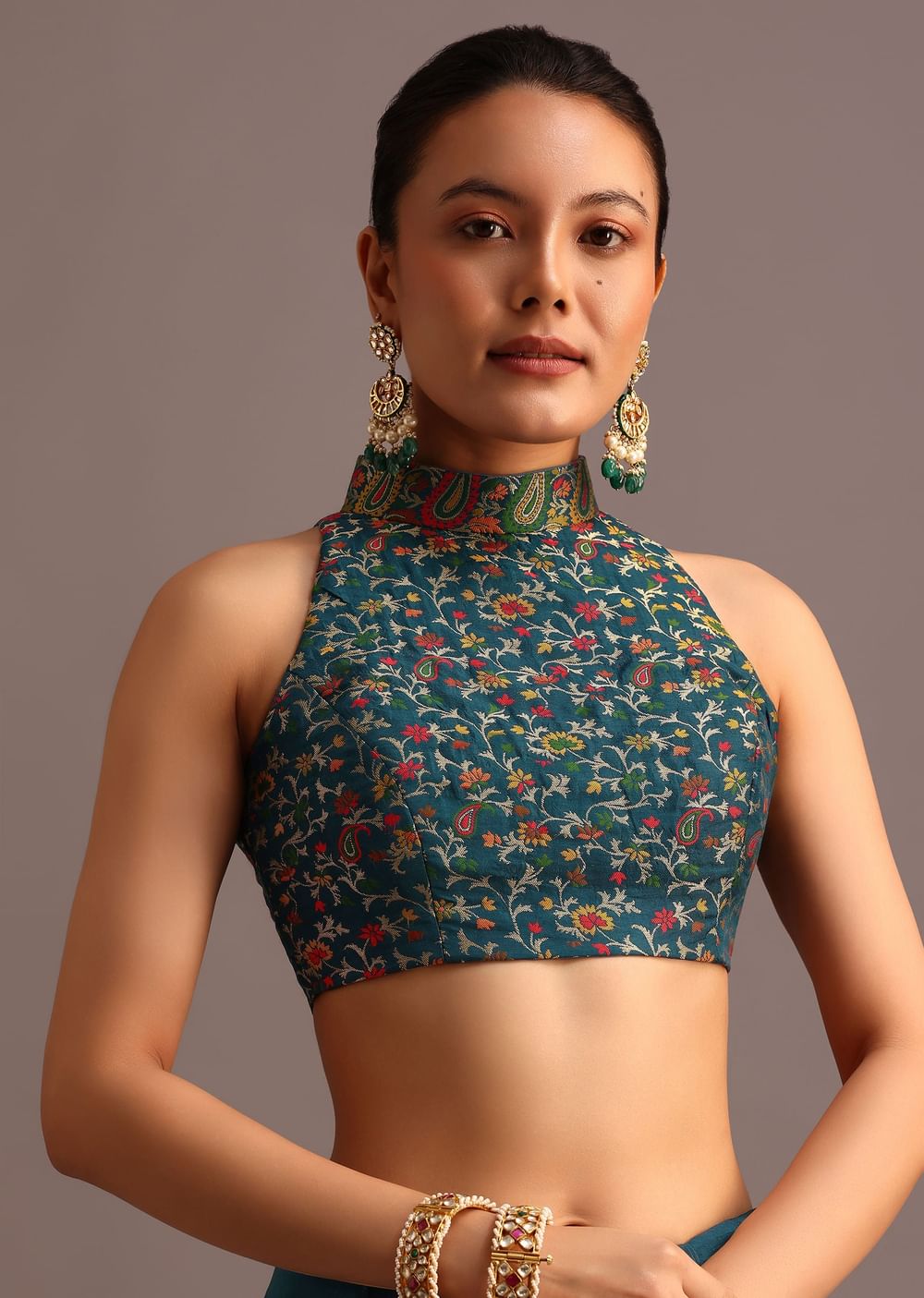 Peacock Blue Dola Silk Bandhani Saree With Meenakari Border Pallu And Unstitched Blouse