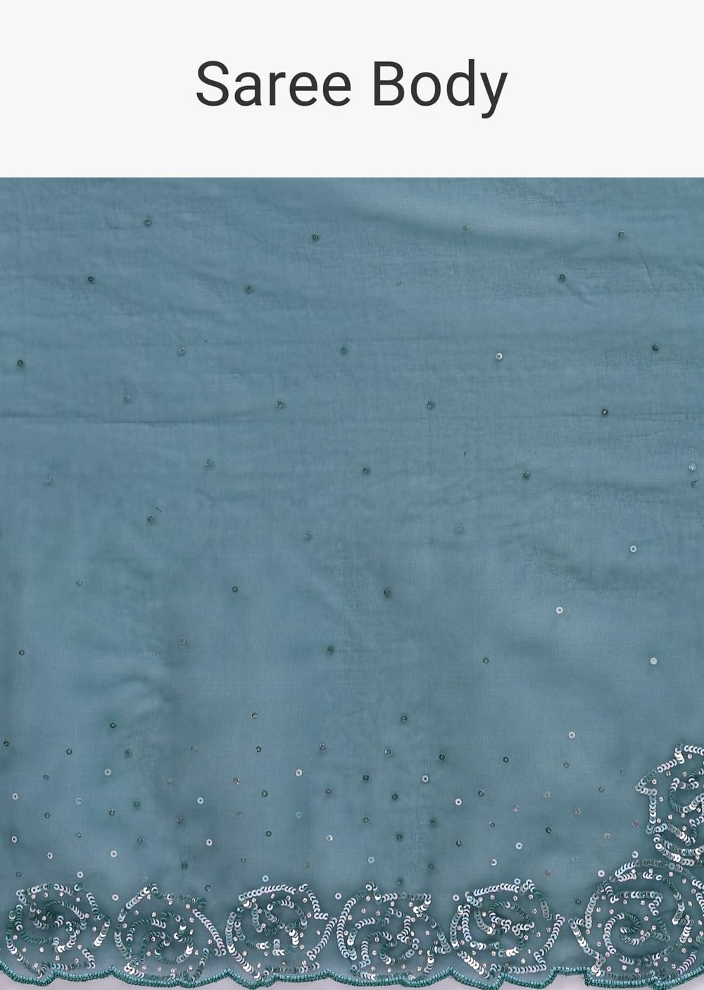 Peacock Blue Embroidered Saree With Unstitched Blouse