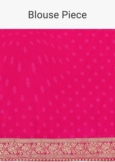 Peach Dola Silk With Bandhani Weave Detail