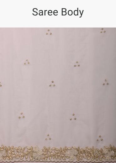 Pearl White Organza Saree With Cut Dana Embroidery