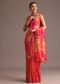 Pink Abstract Printed Muslin Saree