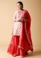 Pink And White Sharara Suit With Printed Floral Buttis And Detailed Using Zari And Gotta Lace