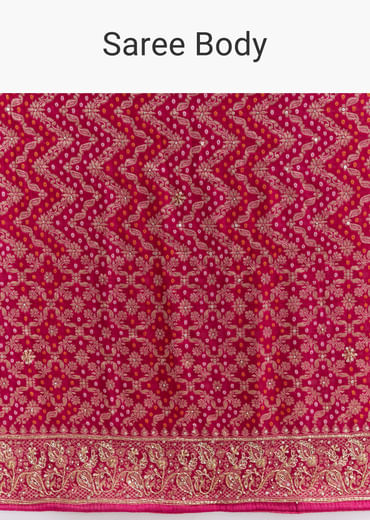 Rani Pink Banarasi Georgette Saree With Heavy Embroidery