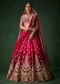 Pink Bridal Silk Lehenga Set with  Two Dupattas