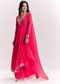 Pink Chinon Anarkali Dupatta Suit With Sequins Cutdana And Moti Work