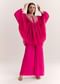 Pink Chinon Kaftan Kurta Set With Zardosi And Thread Work