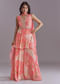 Pink Chinon Palazzo Suit With Printed Motifs