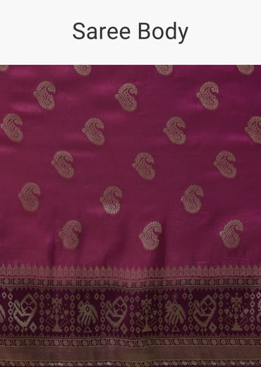 Pink Dola Silk Saree with Woven Geometric Motif and Blouse Fabric