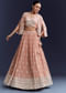 Pink Georgette Bridesmaid Lehenga With Sequins And Thread Embroidery