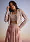 Pink Georgette Moti Resham Work Lehenga Jacket Set