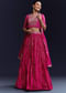 Pink Gota Lace Chinon Silk Bridesmaid Lehenga Set