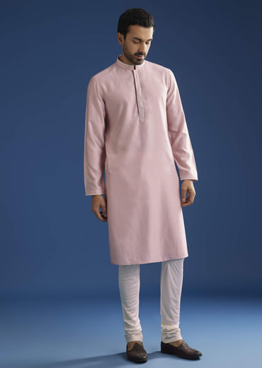 Pink Kurta Jacket Set With Gota Cutwork