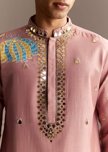 Pink Mirror Kurta Set