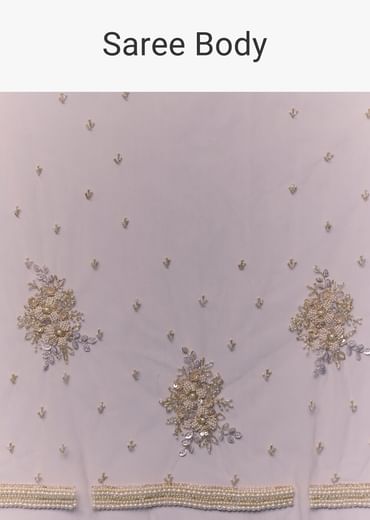 Pink Organza Embroidered Saree with Blouse Fabric