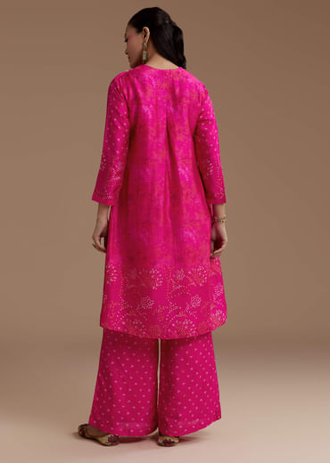 Pink Printed Kurta Co-ord Set