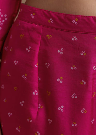 Pink Printed Kurta Co-ord Set