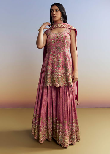 Pink Printed Palazzo Set