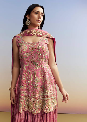 Pink Printed Palazzo Set