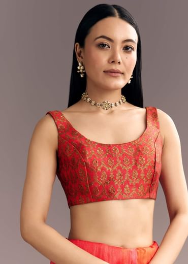 Pink Red Kora Silk Handloom Saree With Woven Traditional Motif