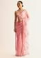 Pink Sequin Embroidered Organza Saree With Gotta Patti Embroidery