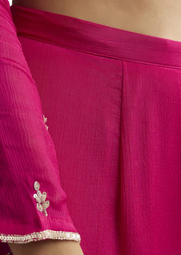 Pink Sequins Embroidered Sharara Set With Dupatta