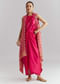 Pink Silk Crop Top And Wrap Skirt Set With Bandhani banarasi jacket