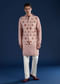 Pink Silk Jacket Kurta Set with Zari Embroidery