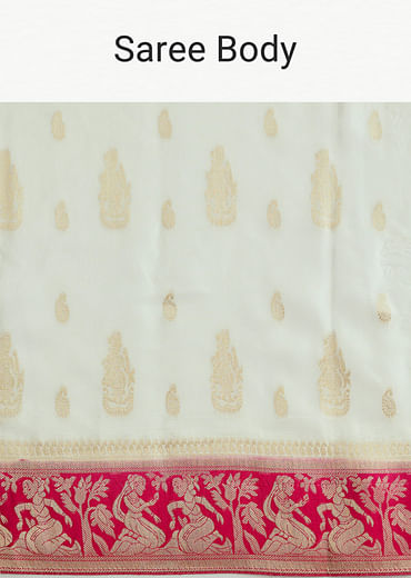 Pink Silk Woven Saree With Brocade Work