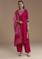 Pink Straight Silk Kurta Set with Zari Work