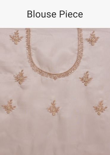 Pink Tissue Embroidered Saree With Cutdana Sequins And Moti
