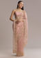 Pink Tissue Saree With Golden Sequin Embroidery