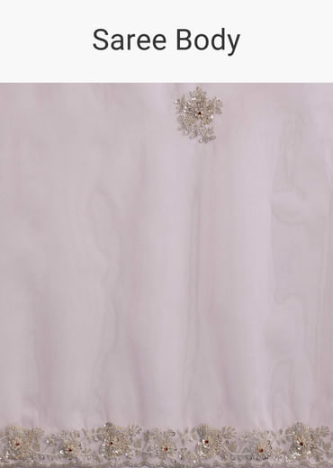 Pink Tissue Saree With Heavy Floral Hand Embroidery