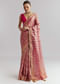 Pink Tissue Silk Woven Saree With Weavy Motif Embroidery