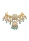 Pink And Aqua Meenakari Pendant Necklace Set With Encrusted Kundan