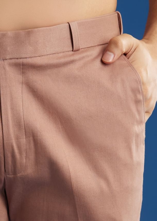 Peach Banarasi Kurta Set With Salli And Katsana Jacket Peach Banarasi Kurta Set With Salli And Katsana Jacket