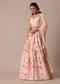 Pink Chanderi Printed Lehenga Set
