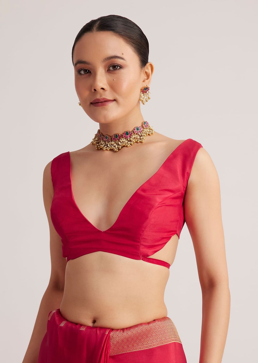 Fusia Pink Dola Silk Saree With Woven Floral Motifs