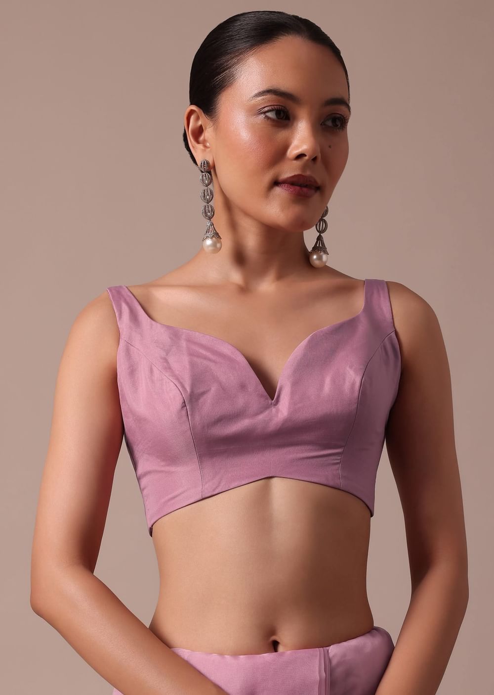 Pink Embroidered Organza Saree With Unstitched Blouse