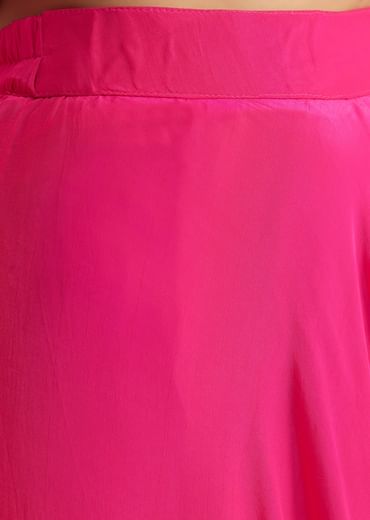 Pink Embroidered Palazzo Suit With Dupatta