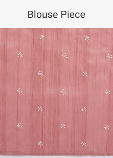 Pink Tussar Saree With Unstitched Blouse